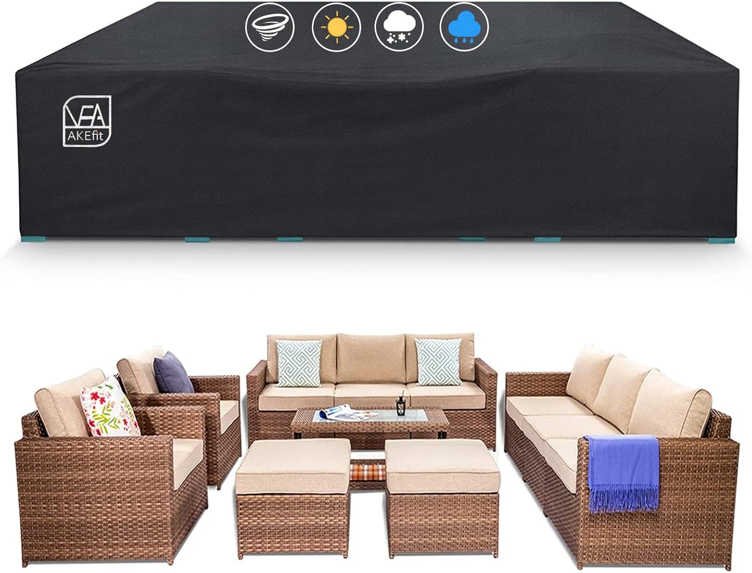 Outdoor Furniture Black - Heavy Duty Waterproof Patio Furniture Covers