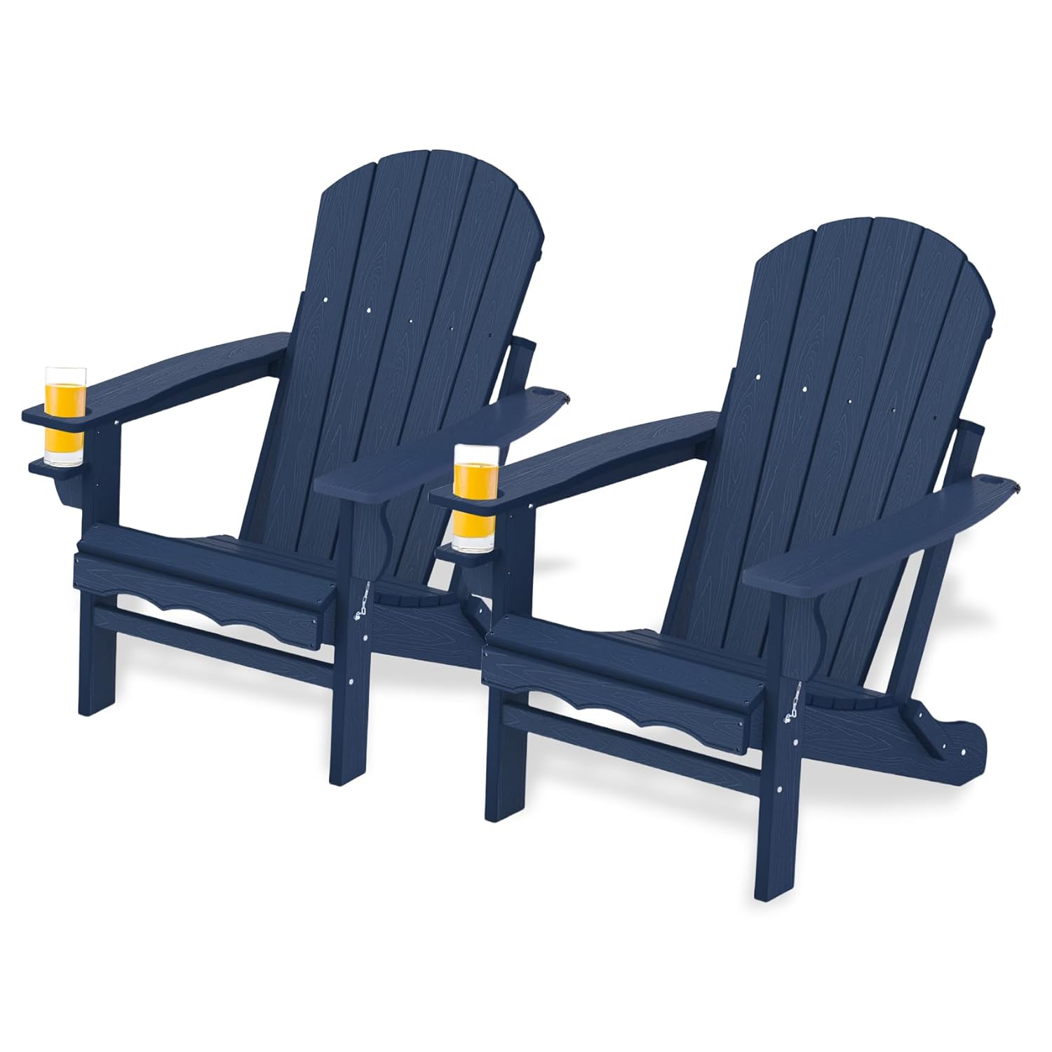 Outdoor Furniture Hdpe - Folding Adirondack Chairs Set of 2,