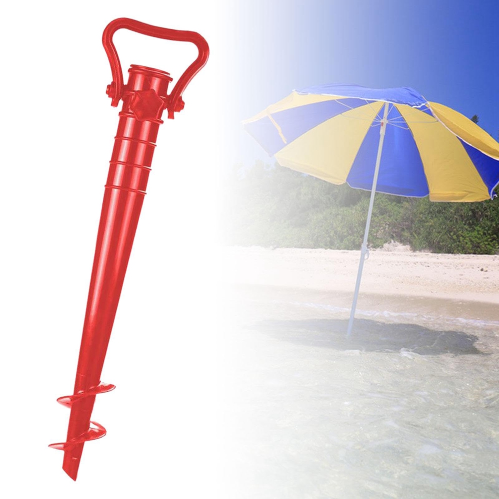 Outdoor Furniture Sunbrella - 1pcs Red Beach Umbrella Anchor Spiral