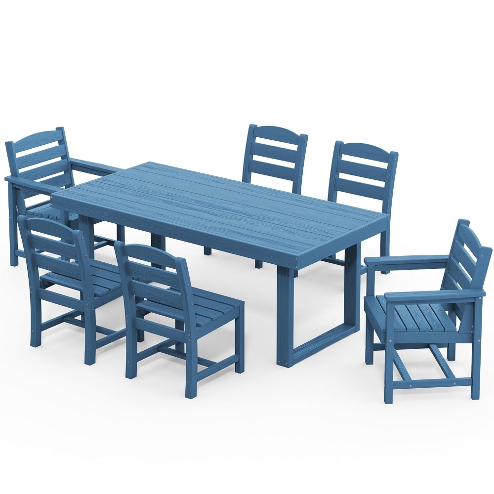 Outdoor Furniture Hdpe - HDPE Outdoor Dining Set for 6,