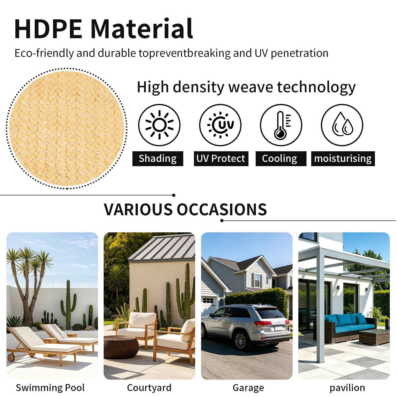 Durable HDPE Sunshade Net UV P - Outdoor Furniture Hdpe บทวิจารณ์และราคา