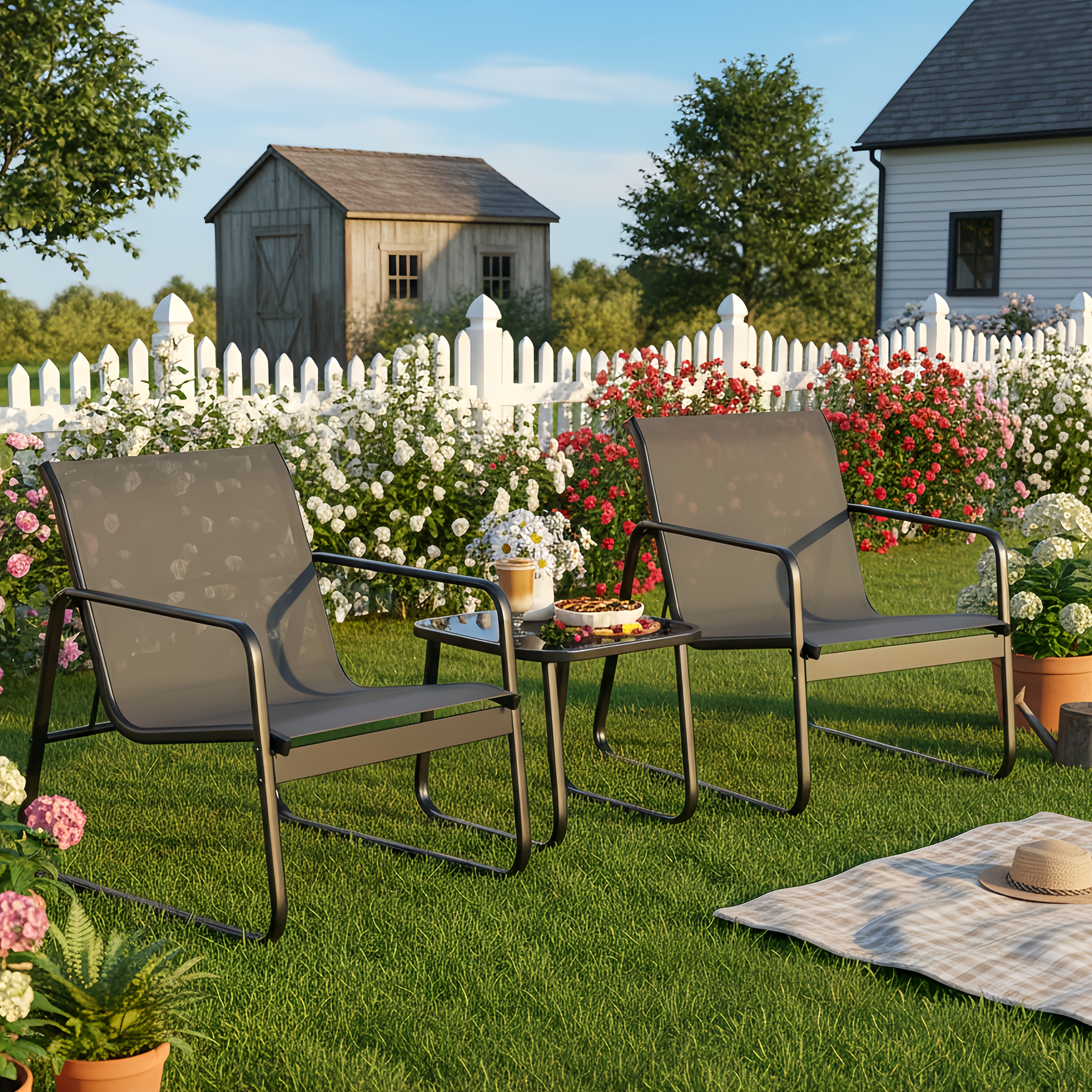 LODEIJA Patio Chairs Set of 3, - Outdoor Furniture Brands บทวิจารณ์และราคา