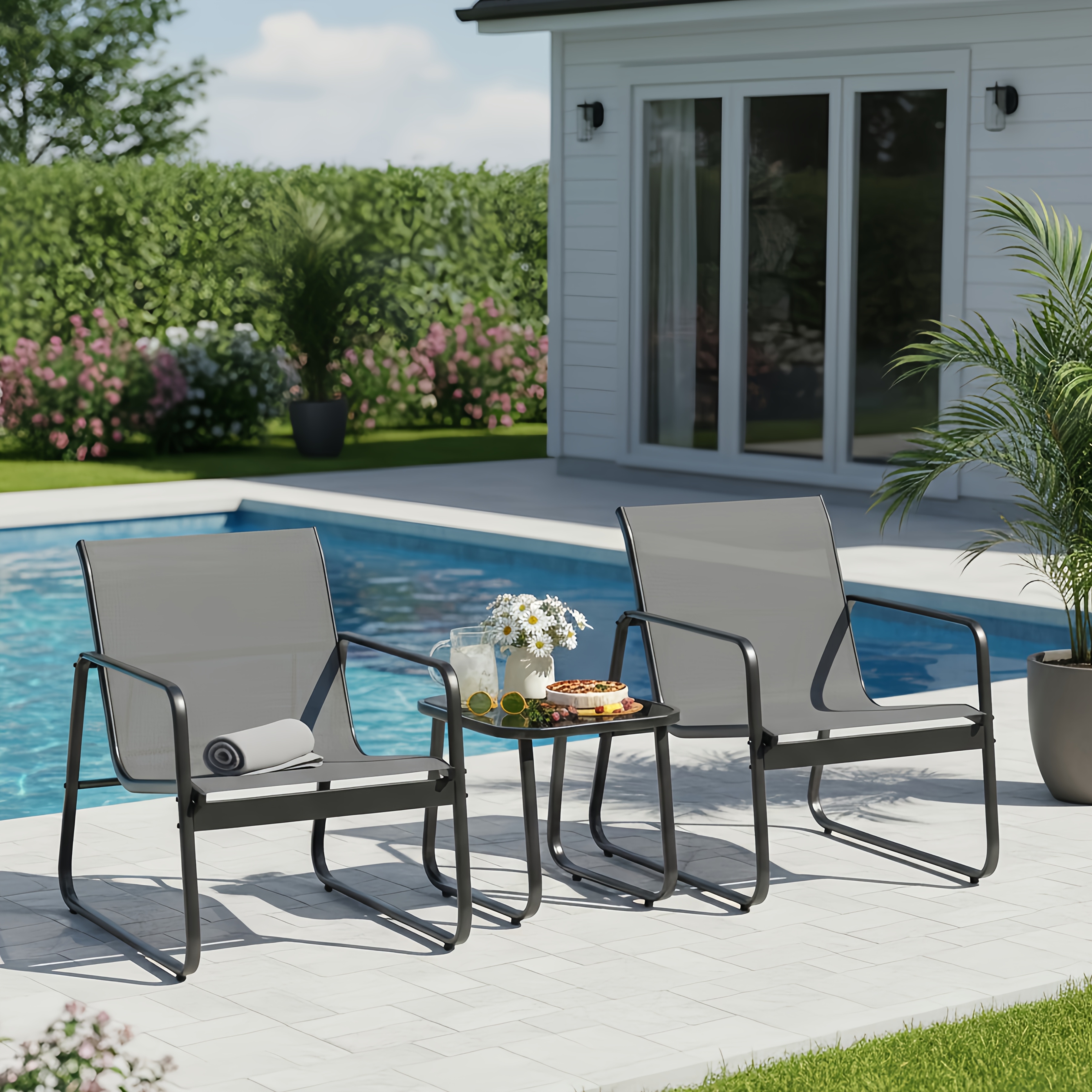 LODEIJA Patio Chairs Set of 3, - Outdoor Furniture Brands บทวิจารณ์และราคา