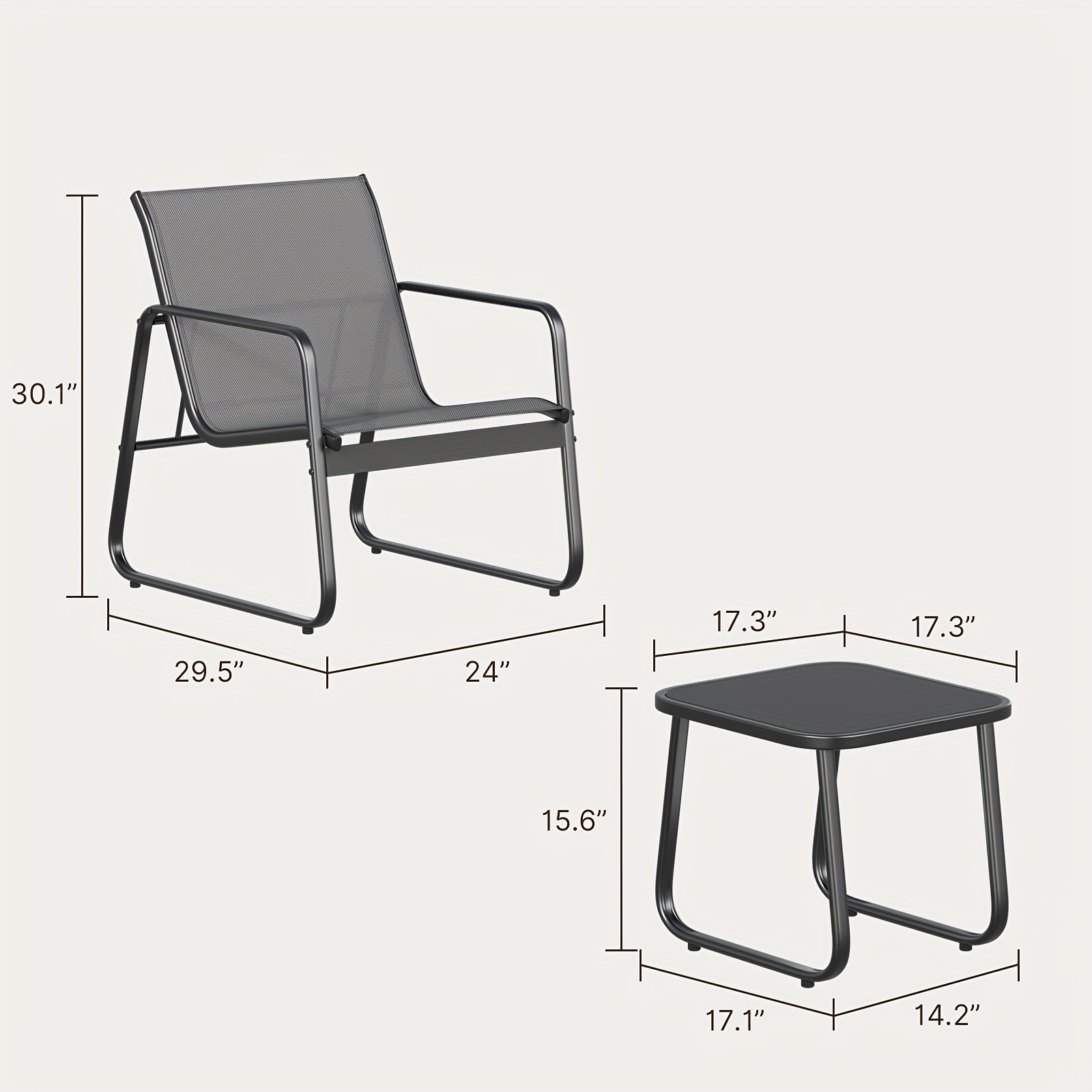 LODEIJA Patio Chairs Set of 3, - Outdoor Furniture Brands บทวิจารณ์และราคา