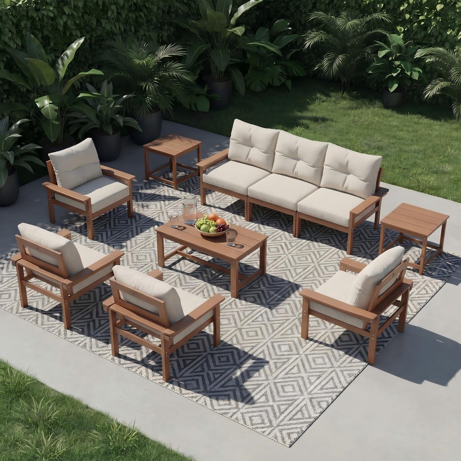 HDPE 7 Piece Patio Furniture S - Outdoor Furniture Hdpe บทวิจารณ์และราคา