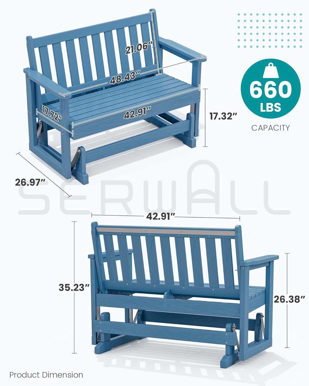 2-Seat HDPE Patio Glider Rocki - Outdoor Furniture Hdpe บทวิจารณ์และราคา