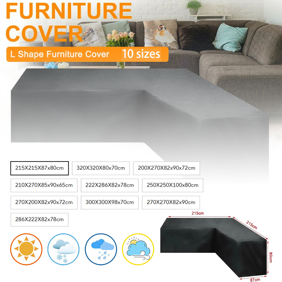 L Shape Furniture Waterproof   - Outdoor Furniture Black บทวิจารณ์และราคา