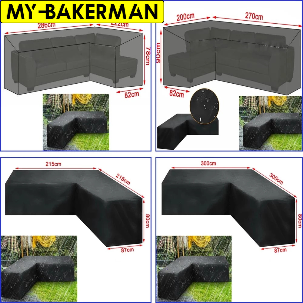 L Shape Furniture Waterproof   - Outdoor Furniture Black บทวิจารณ์และราคา
