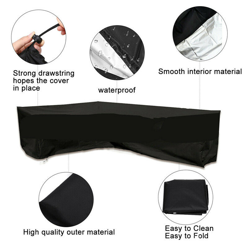 L Shape Furniture Waterproof   - Outdoor Furniture Black บทวิจารณ์และราคา