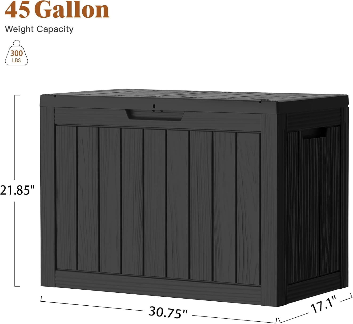 45Gal Black Deck Box - Waterpr - Outdoor Furniture Black บทวิจารณ์และราคา