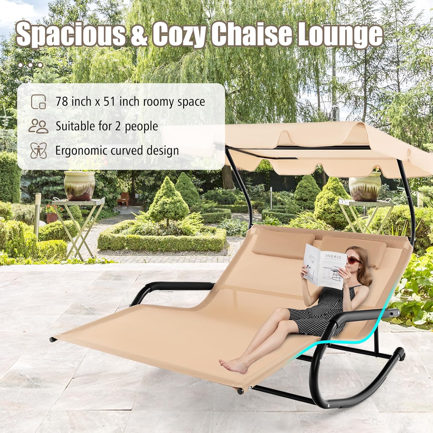2 Person Adjustable Canopy Lou - Outdoor Furniture Xl บทวิจารณ์และราคา