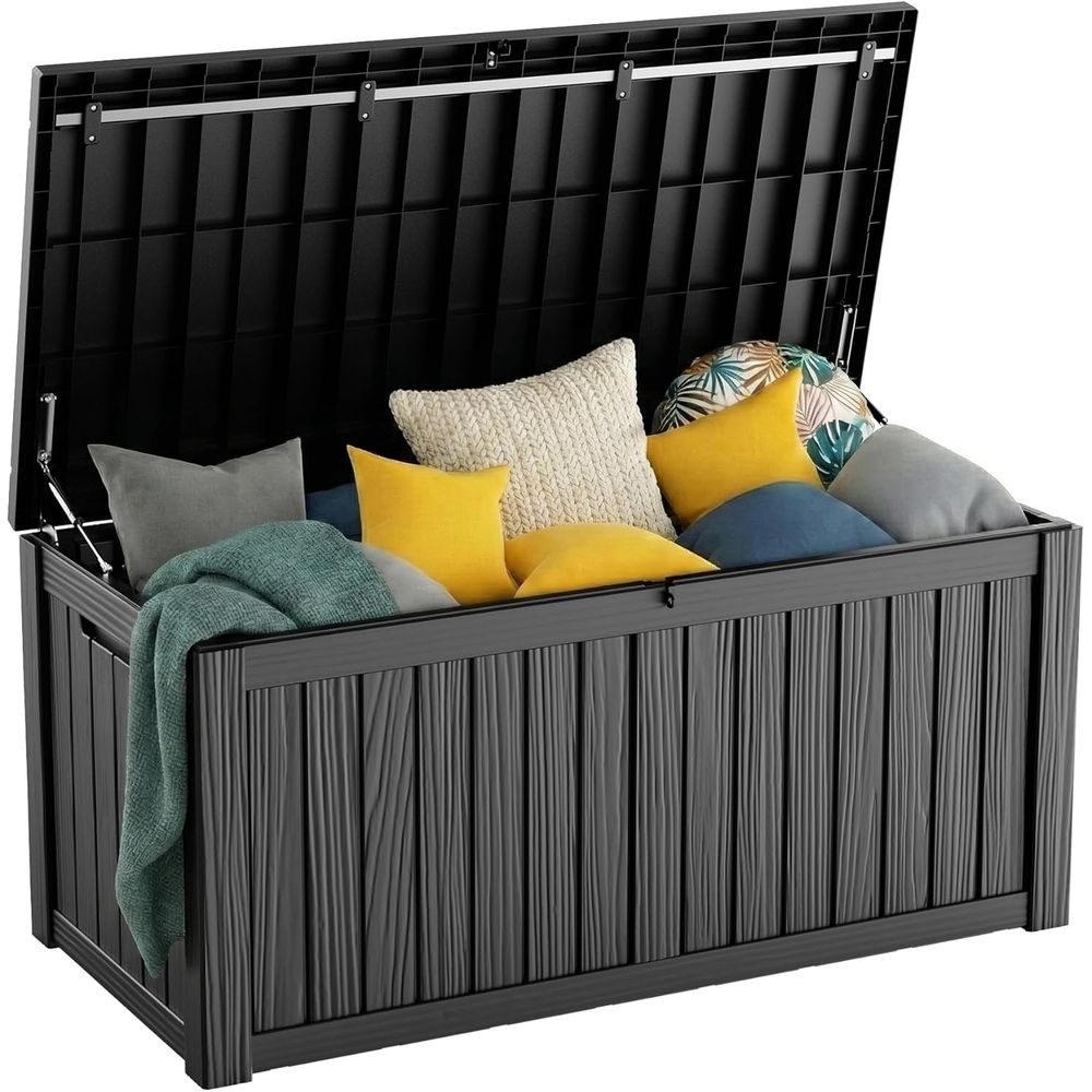 120 Gallon Lockable Outdoor St - Outdoor Furniture Black บทวิจารณ์และราคา