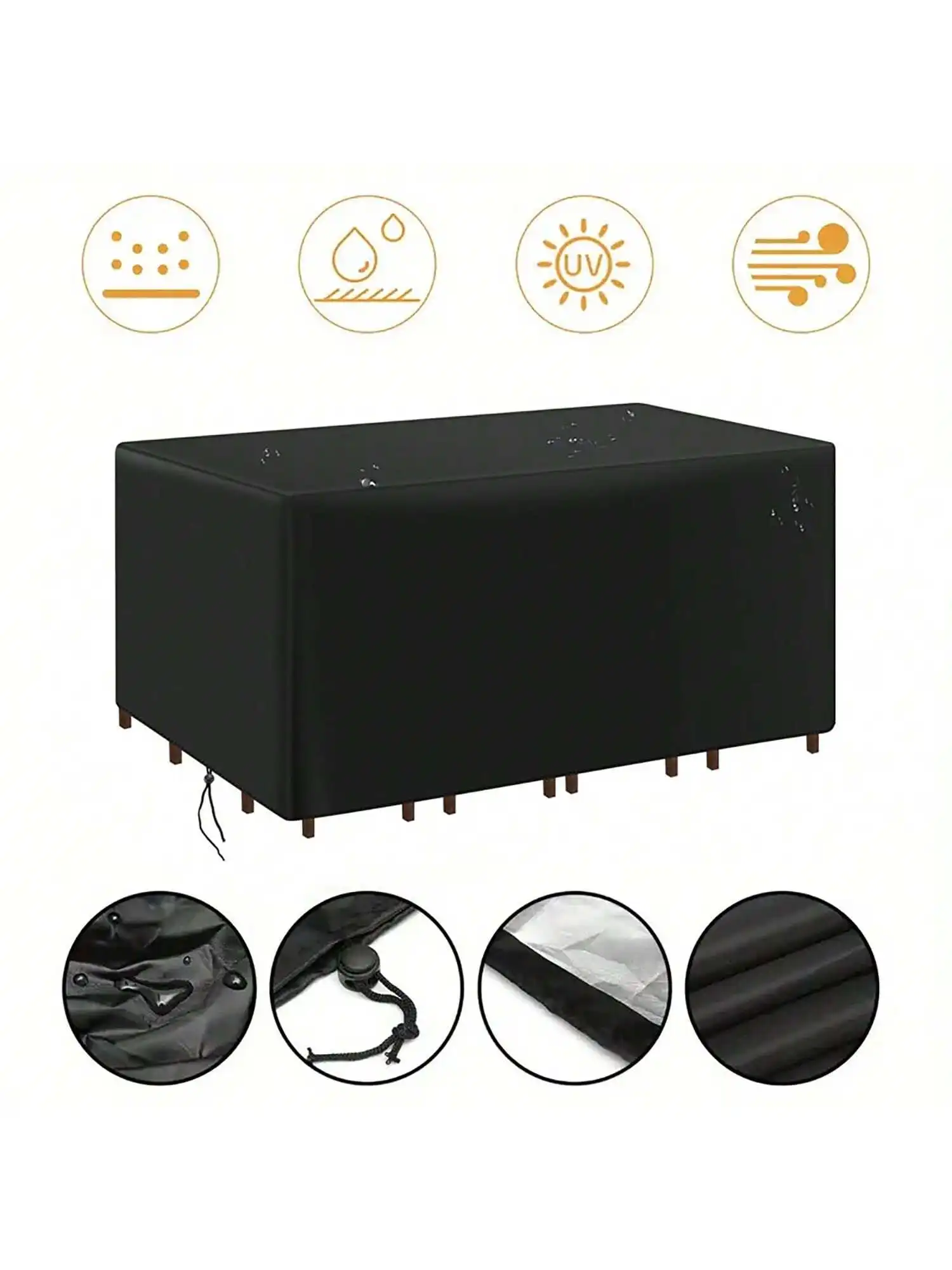 Multi-Size Outdoor Patio Garde - Outdoor Furniture Black บทวิจารณ์และราคา