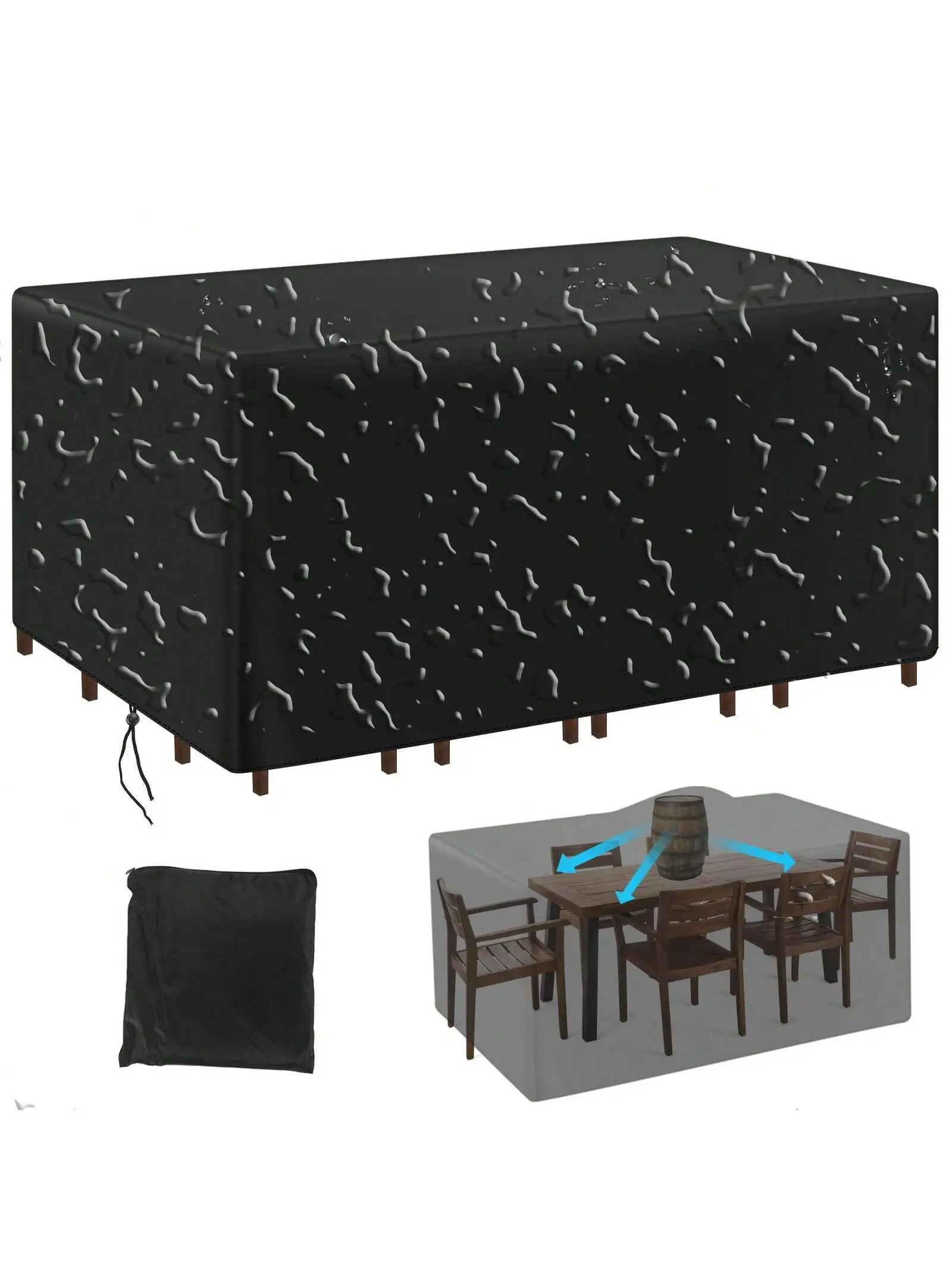 Multi-Size Outdoor Patio Garde - Outdoor Furniture Black บทวิจารณ์และราคา