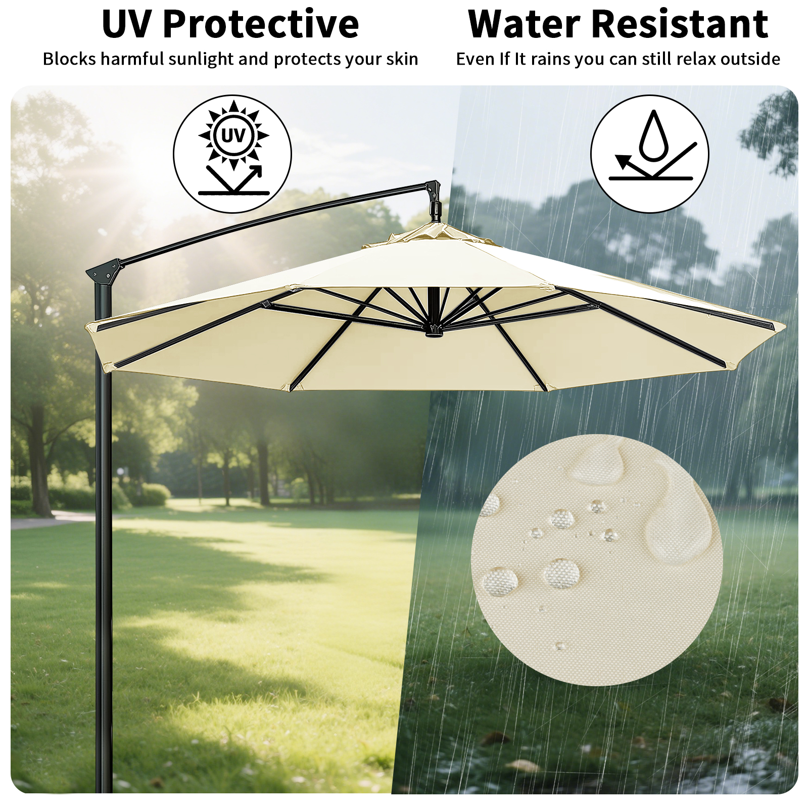 Waterproof Replacement Umbrell - Outdoor Furniture Sunbrella บทวิจารณ์และราคา