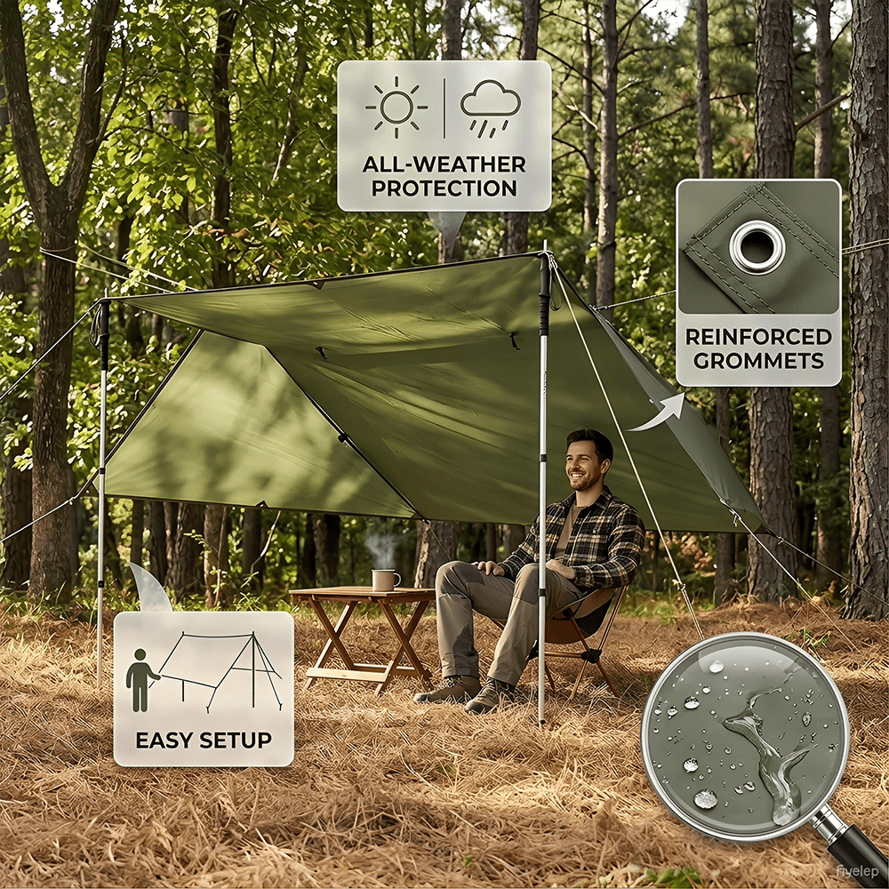Outdoor Waterproof Tarp, Multi - Outdoor Furniture Sunbrella บทวิจารณ์และราคา
