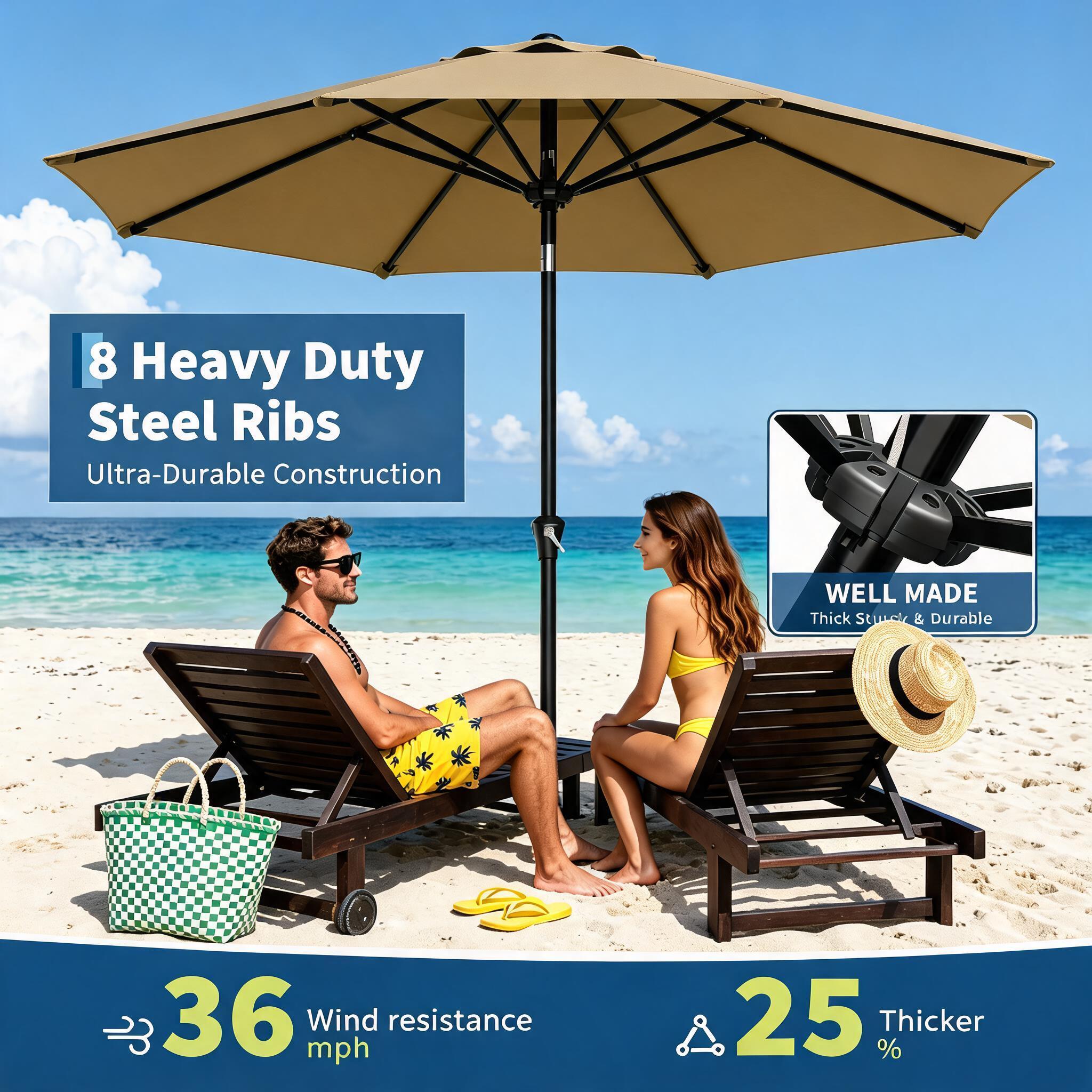 9FT Patio Umbrella - Outdoor T - Outdoor Furniture Sunbrella บทวิจารณ์และราคา
