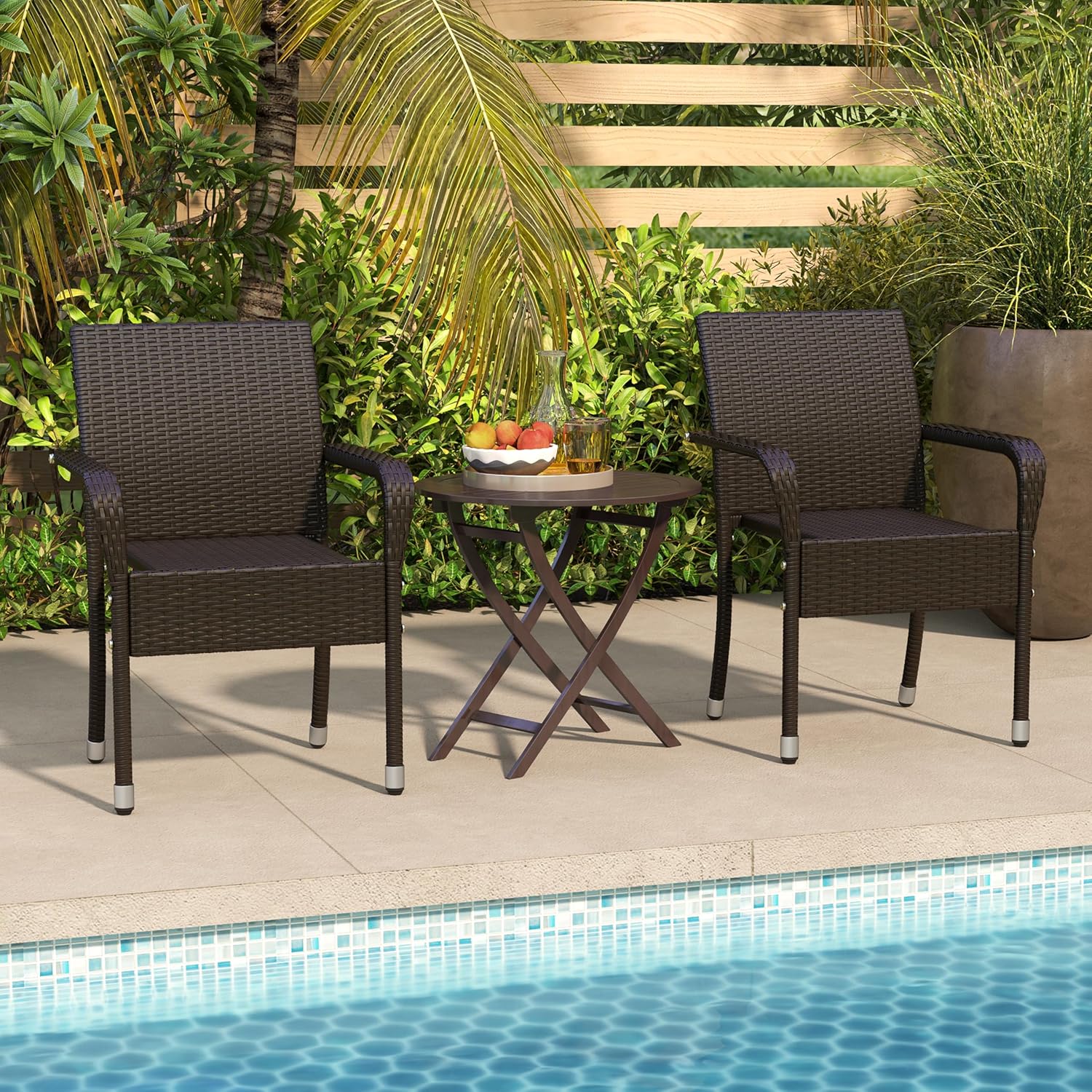 Stackable Outdoor Rattan Dinin - Outdoor Furniture Hdpe บทวิจารณ์และราคา