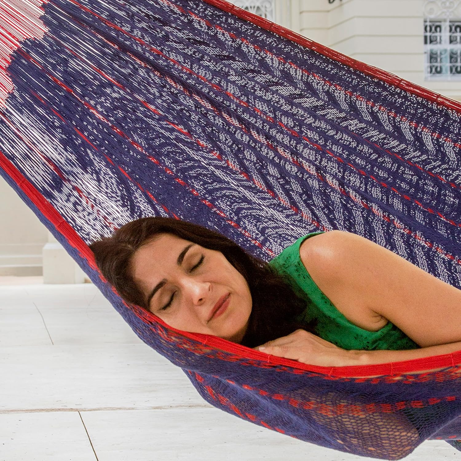 Blue Red Cotton Hand Woven May - Outdoor Furniture Xl บทวิจารณ์และราคา
