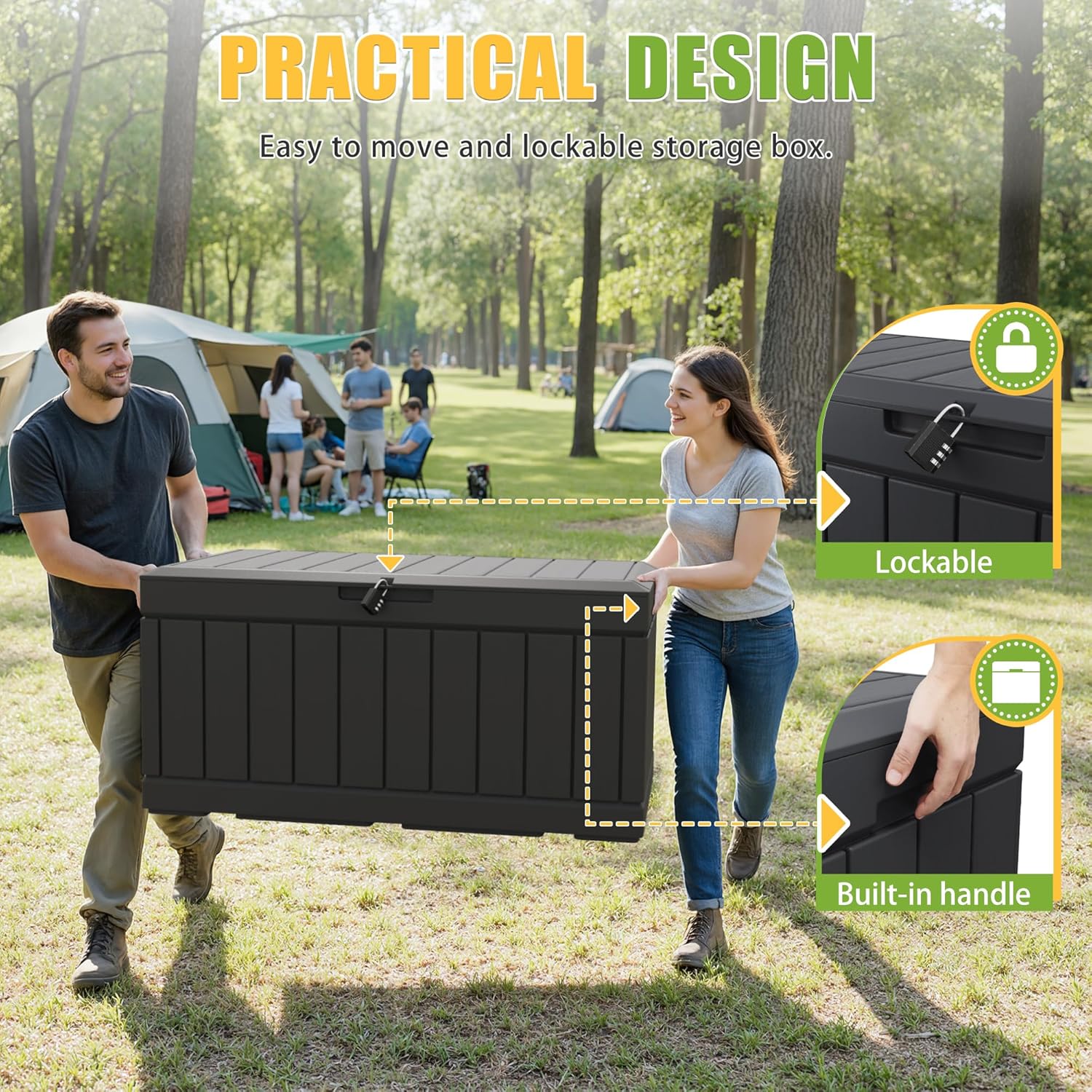 82 Gallon Outdoor Storage Box  - Outdoor Furniture Black บทวิจารณ์และราคา