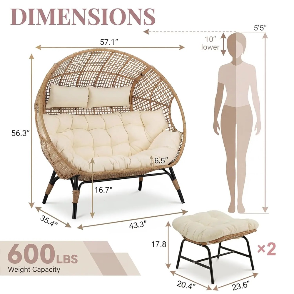 plus Size XL 57.1' Indoor Outd - Outdoor Furniture Xl บทวิจารณ์และราคา
