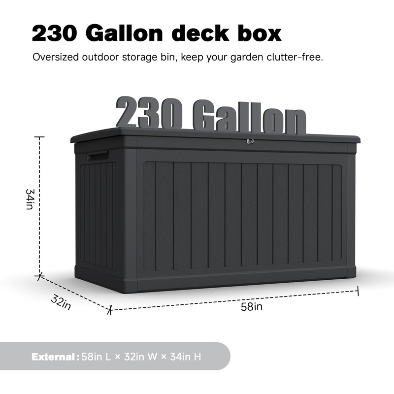 XXL Outdoor Storage Box for Pa - Outdoor Furniture Black บทวิจารณ์และราคา