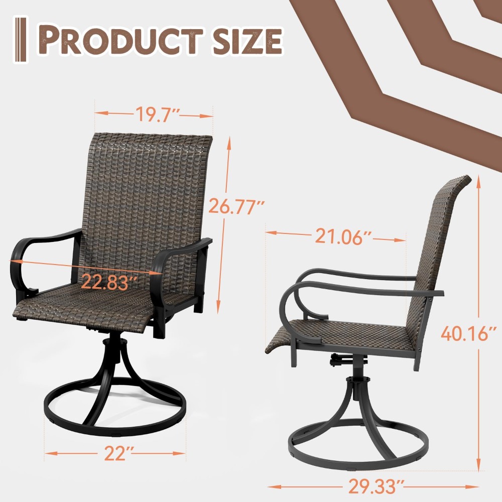 Heavy Duty Wicker Swivel Patio - Outdoor Furniture Xl บทวิจารณ์และราคา