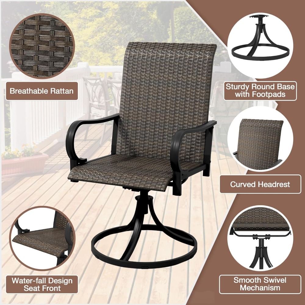 Heavy Duty Wicker Swivel Patio - Outdoor Furniture Xl บทวิจารณ์และราคา