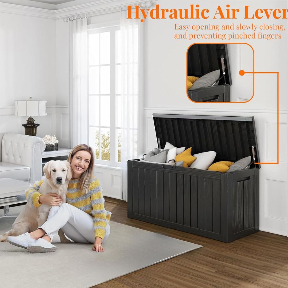 90 Gallon Lockable Outdoor Dec - Outdoor Furniture Black บทวิจารณ์และราคา
