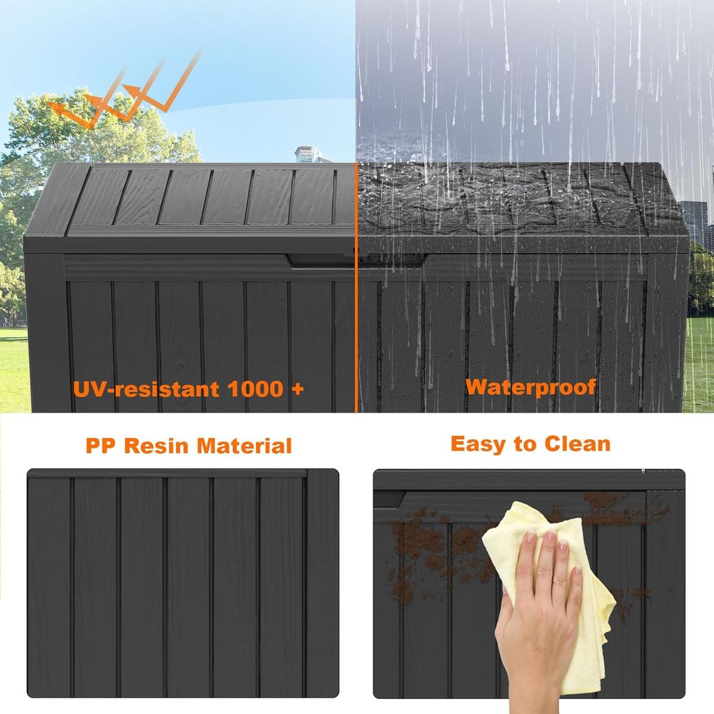 90 Gallon Lockable Outdoor Dec - Outdoor Furniture Black บทวิจารณ์และราคา