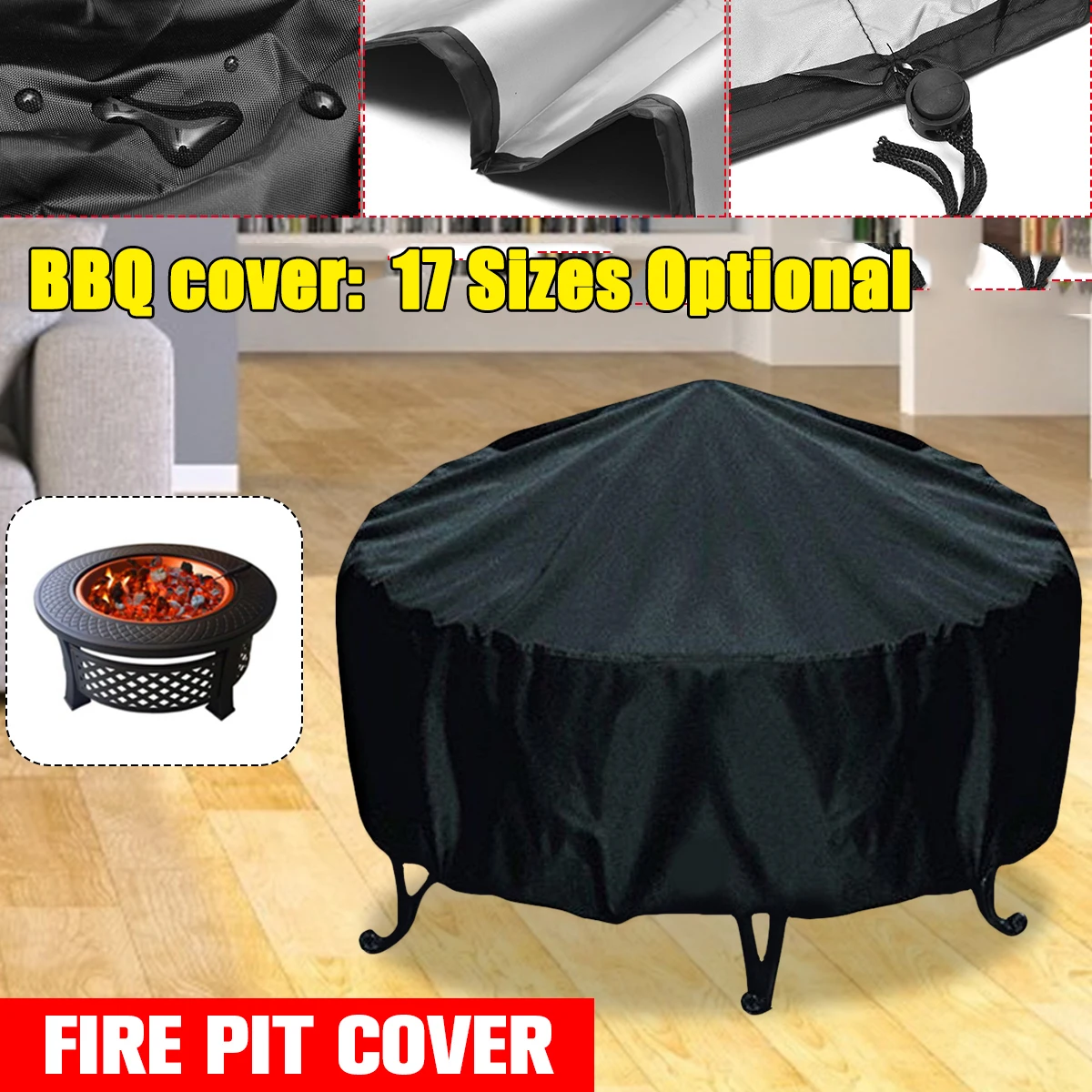 Waterproof Patio Fire Pit Cove - Outdoor Furniture Black บทวิจารณ์และราคา