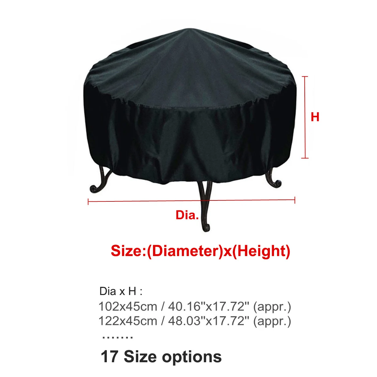 Waterproof Patio Fire Pit Cove - Outdoor Furniture Black บทวิจารณ์และราคา