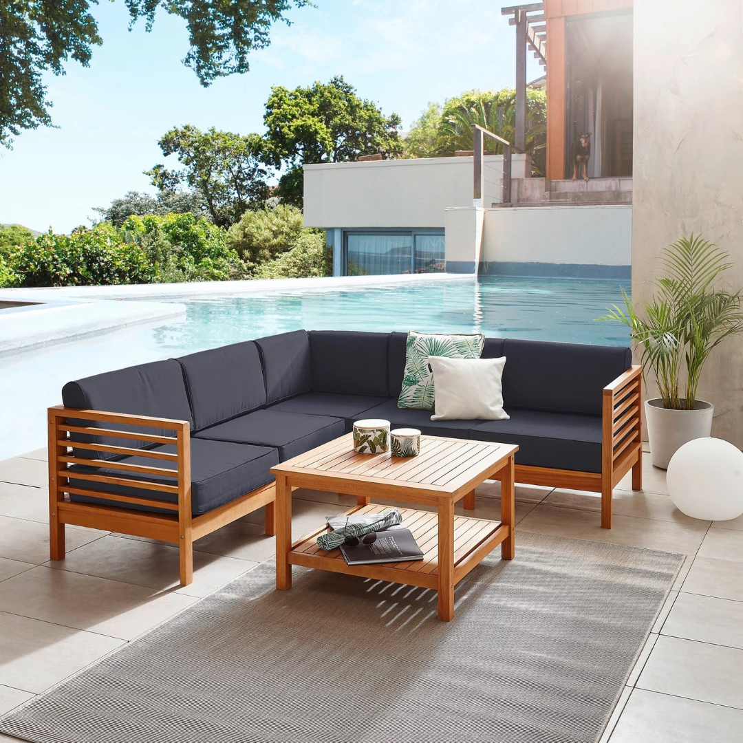 Modern Outdoor Teak Wood Sofa  - Outdoor Furniture Warehouse บทวิจารณ์และราคา